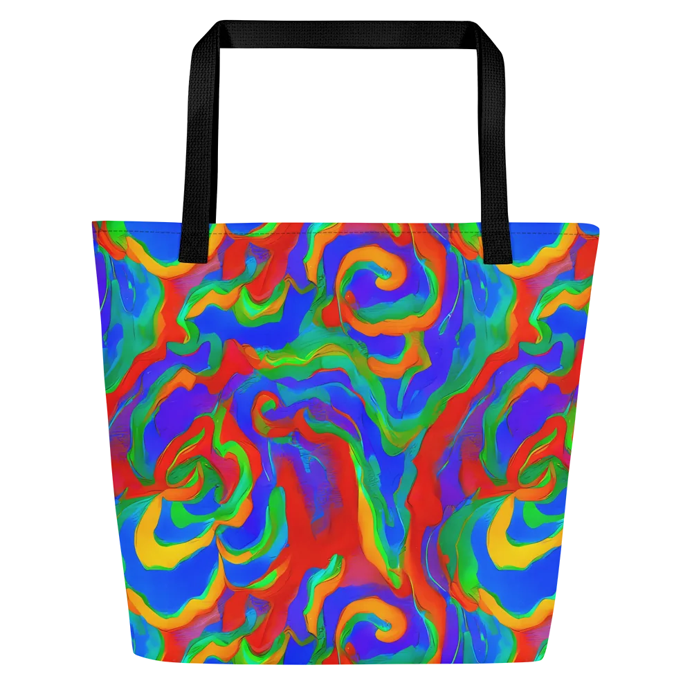 Rainbow Rapture on Large Tote Bag W/ Pocket — Front