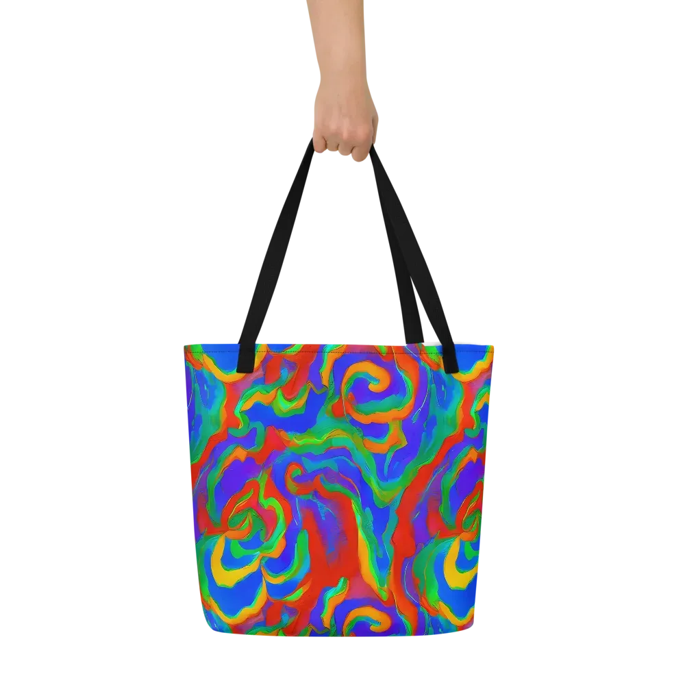 Rainbow Rapture on Large Tote Bag W/ Pocket — Front