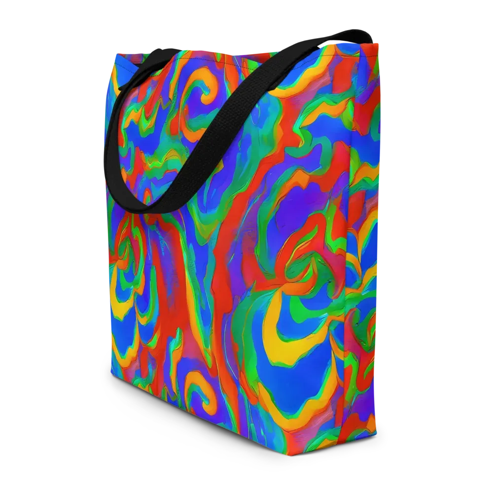 Rainbow Rapture on Large Tote Bag W/ Pocket — Front