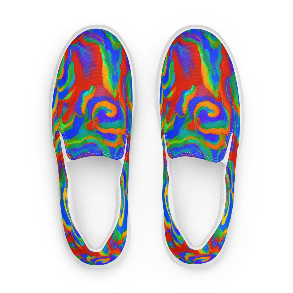Rainbow Rapture on Women's Slip-On Canvas Shoes — Front