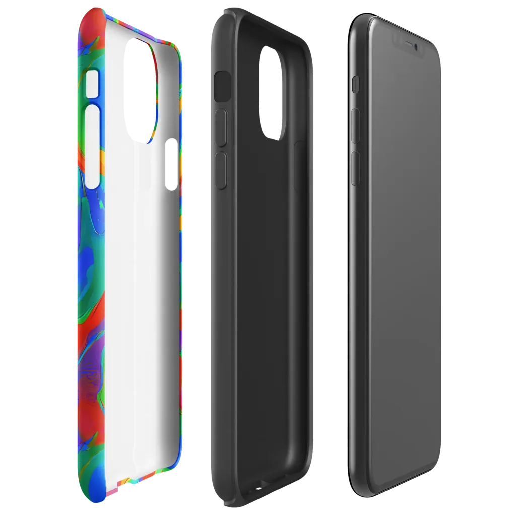Rainbow Rapture on Tough Case for iPhone® — Right