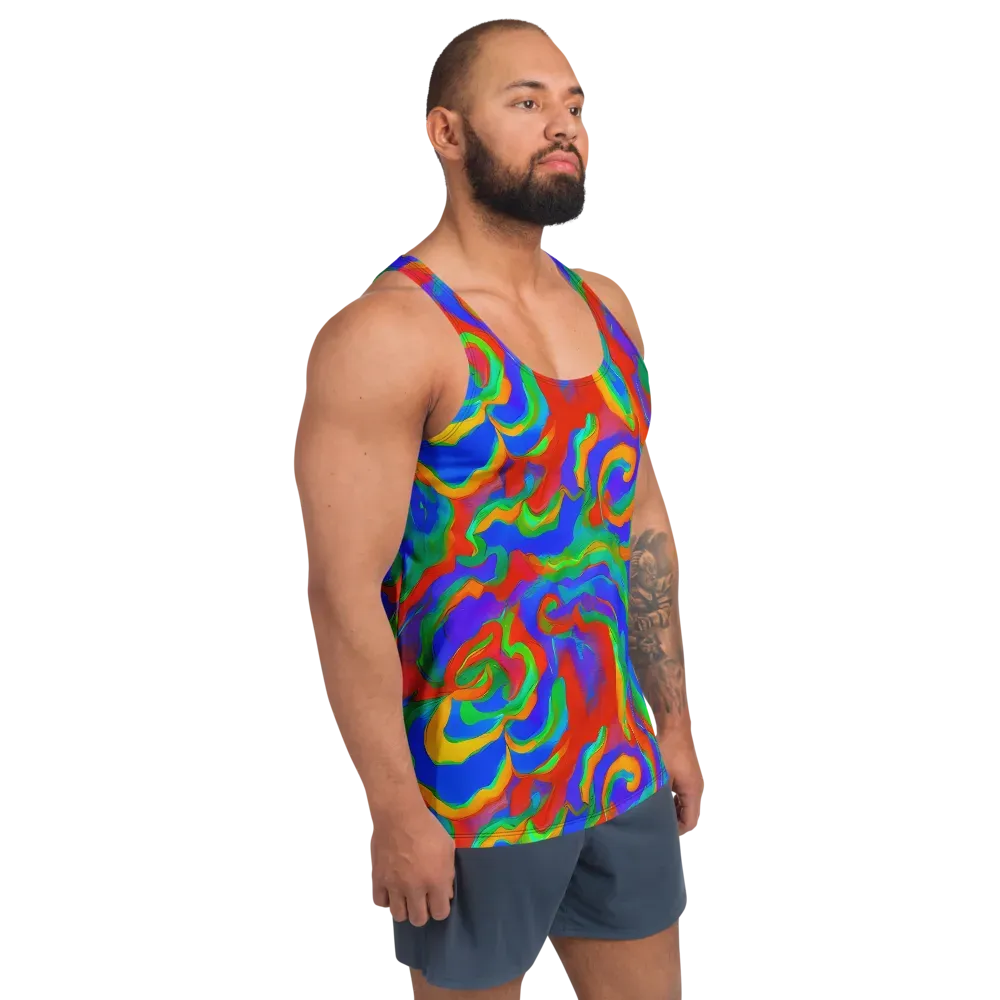 Rainbow Rapture on Men's Tank Top — Right Front