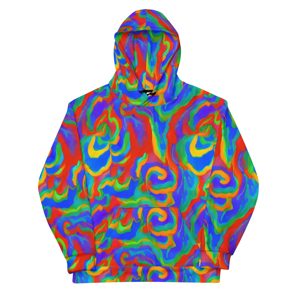 Rainbow Rapture on Cotton Hoodie — Front