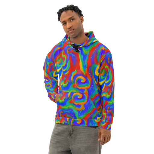Rainbow Rapture on a Cotton Hoodie