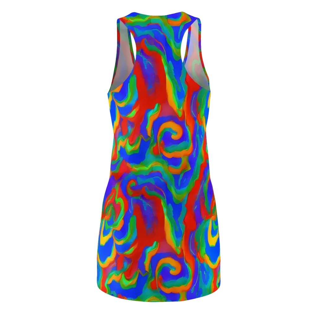Rainbow Rapture on Racerback Dress — Back