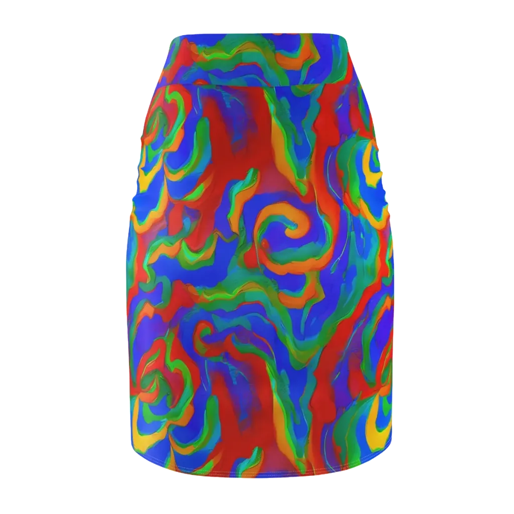 Rainbow Rapture on Pencil Skirt — Back