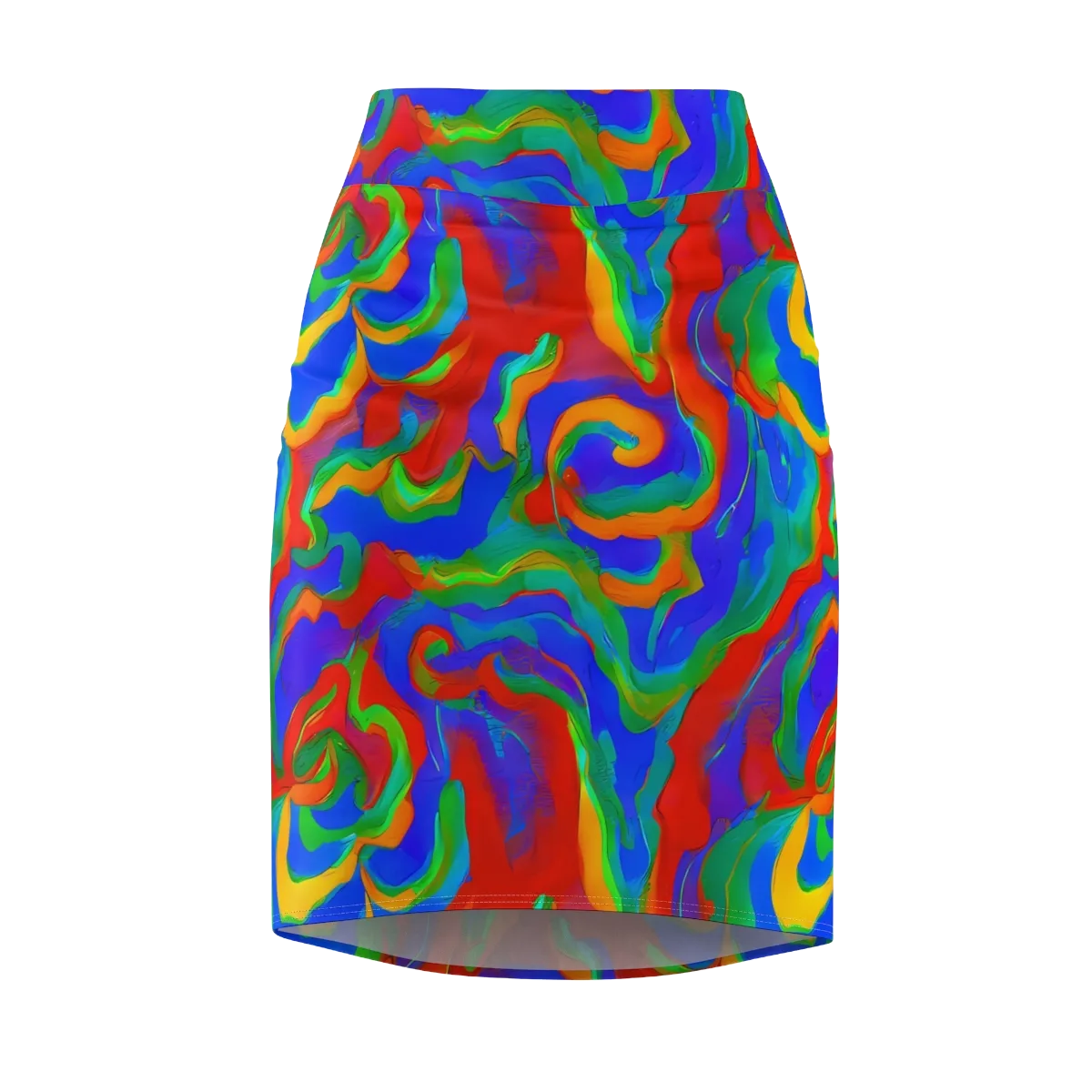 Rainbow Rapture on Pencil Skirt — Front