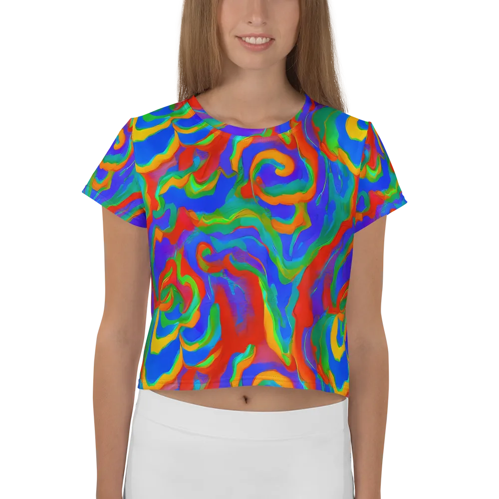 Rainbow Rapture on Crop Tee — Front