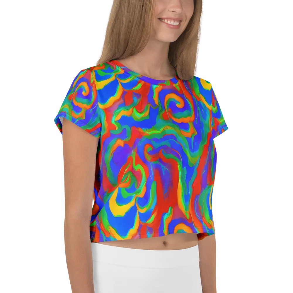 Rainbow Rapture on Crop Tee — Right
