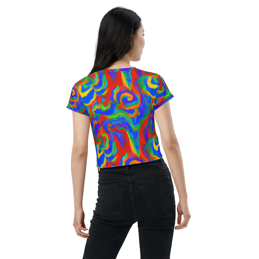Rainbow Rapture on Crop Tee — Back