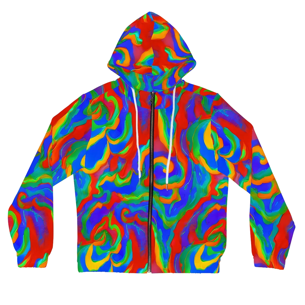 Rainbow Rapture on Women's Full-Zip Hoodie — Front