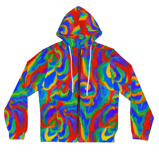 Rainbow Rapture on a Women's Full-Zip Hoodie