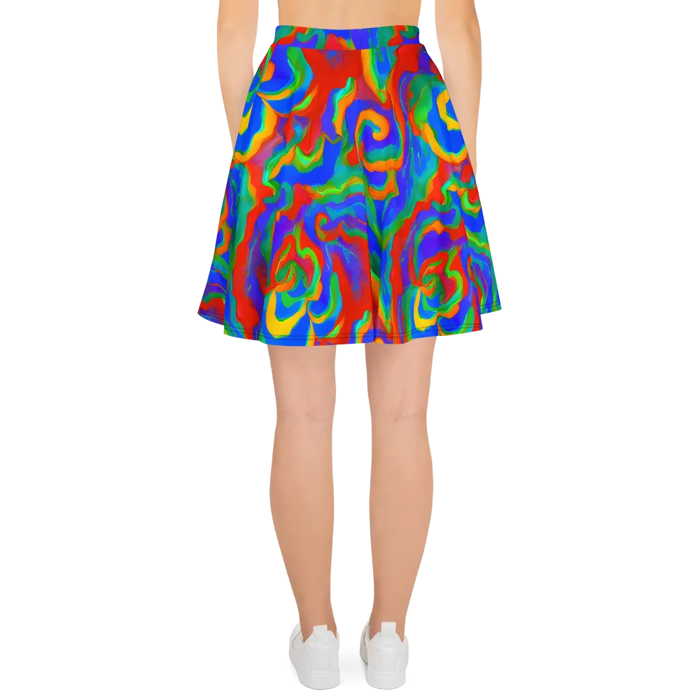 Rainbow Rapture on Skater Skirt — Back