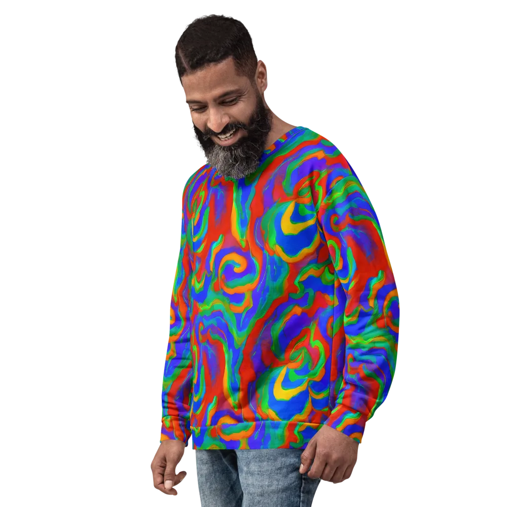 Rainbow Rapture on Sweatshirt — Left Front