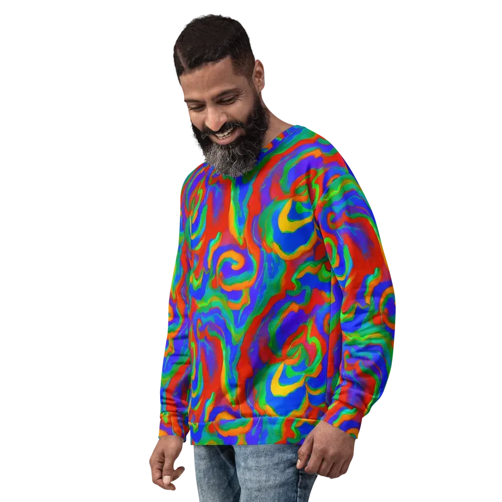 Rainbow Rapture on Sweatshirt — Left Front
