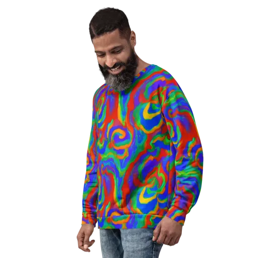 Rainbow Rapture on a Sweatshirt