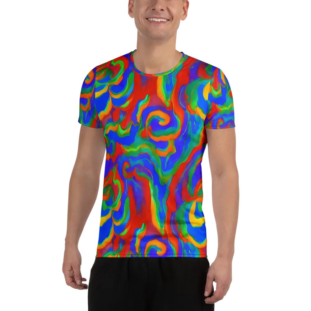 Rainbow Rapture on Men's Athletic T-Shirt — Front