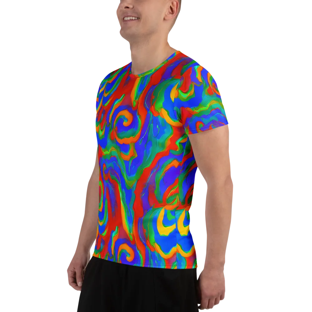 Rainbow Rapture on Men's Athletic T-Shirt — Left