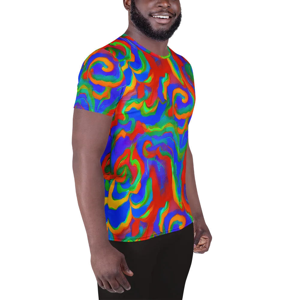 Rainbow Rapture on Men's Athletic T-Shirt — Right