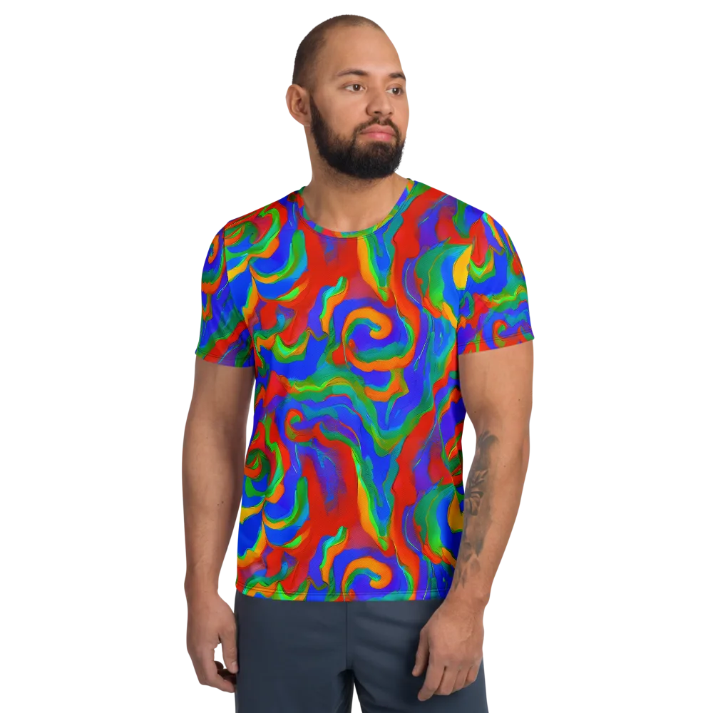 Rainbow Rapture on Men's Athletic T-Shirt — Front
