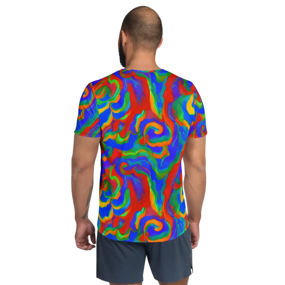 Rainbow Rapture on Men's Athletic T-Shirt — Back