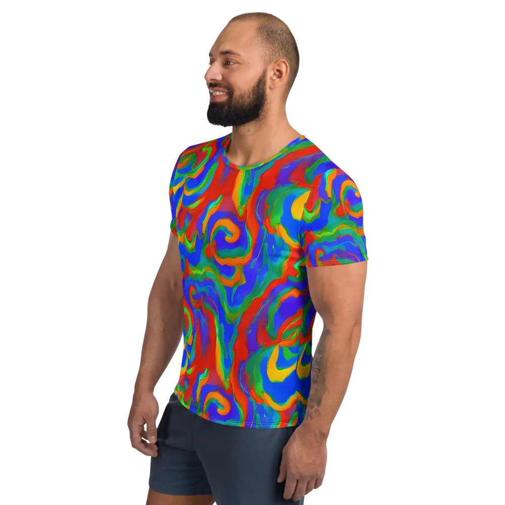 Rainbow Rapture on Men's Athletic T-Shirt — Left
