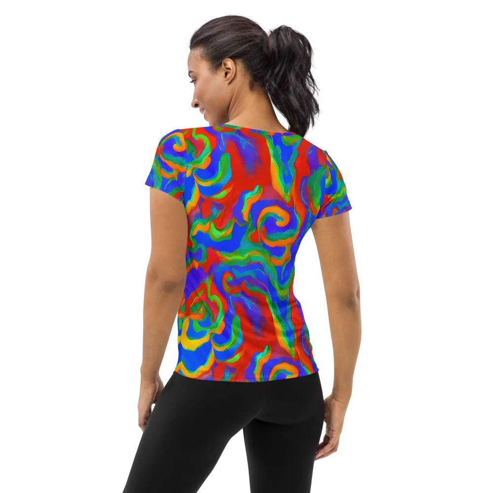 Rainbow Rapture on Women's Athletic T-Shirt — Back