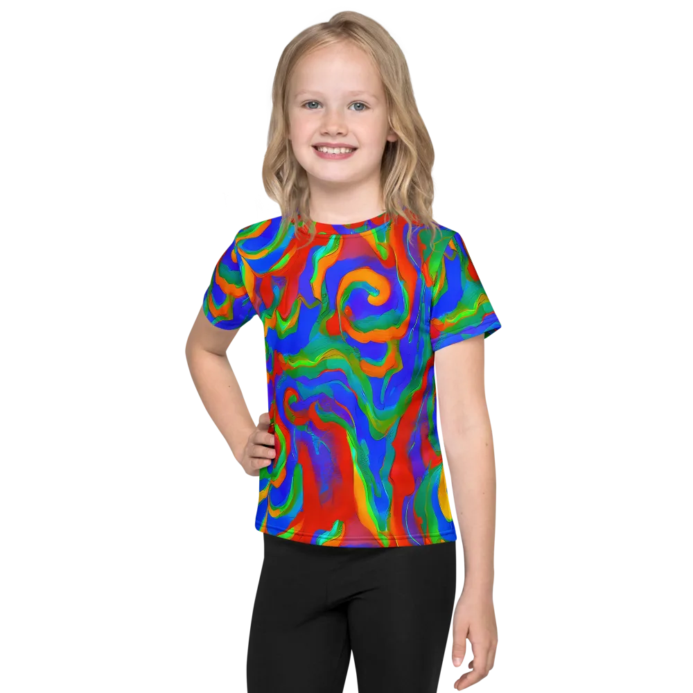 Rainbow Rapture on Kids Crew Neck T-Shirt — Front