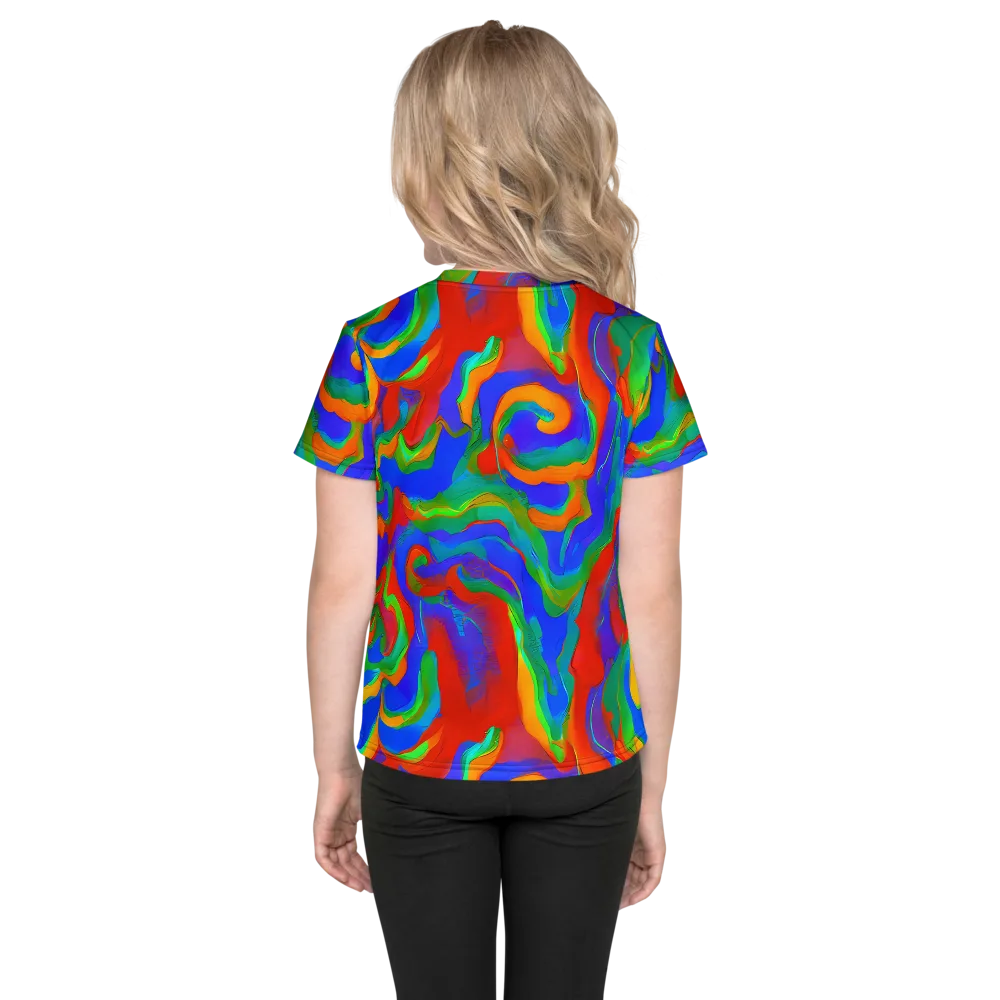 Rainbow Rapture on Kids Crew Neck T-Shirt — Back