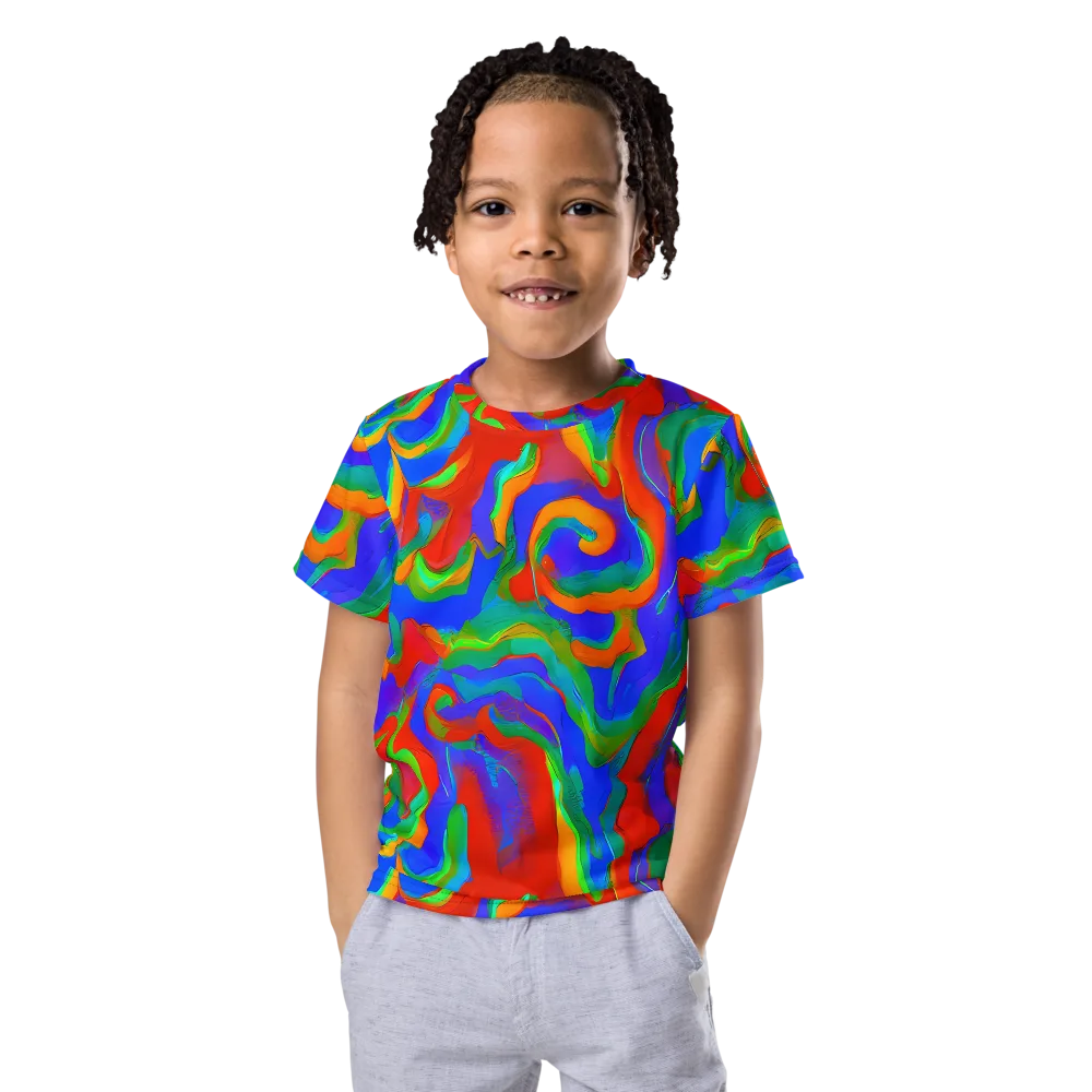 Rainbow Rapture on Kids Crew Neck T-Shirt — Front