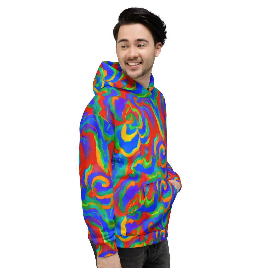 Rainbow Rapture on Hoodie — Right