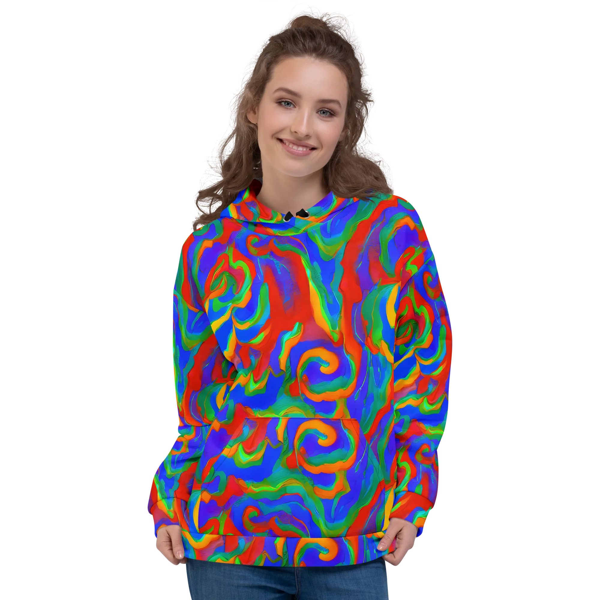 Rainbow Rapture on Hoodie — Front