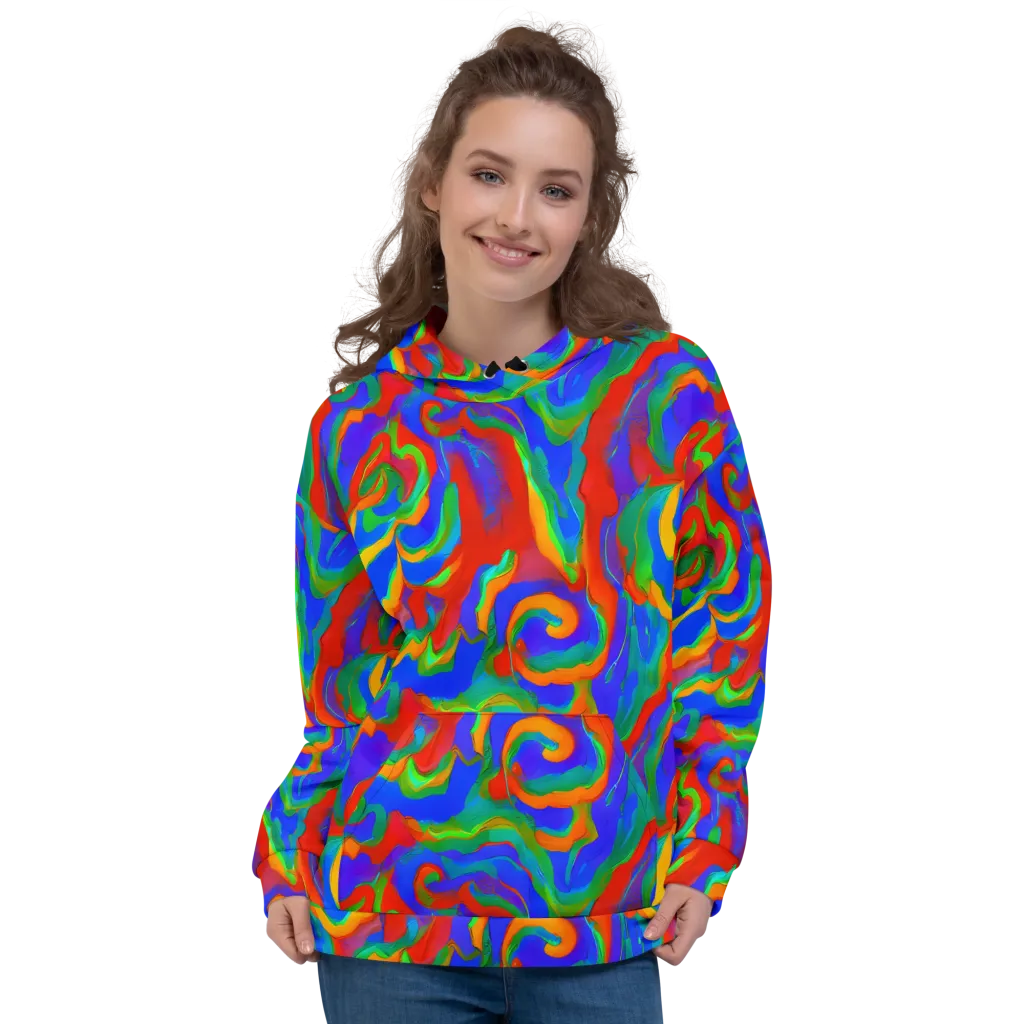 Rainbow Rapture on Hoodie — Front