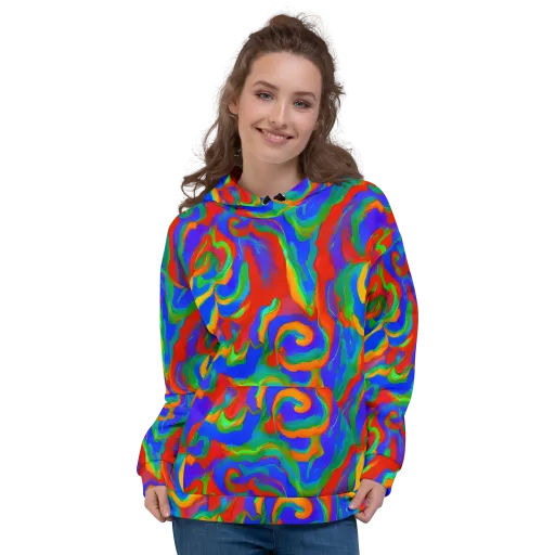 Rainbow Rapture on a Hoodie