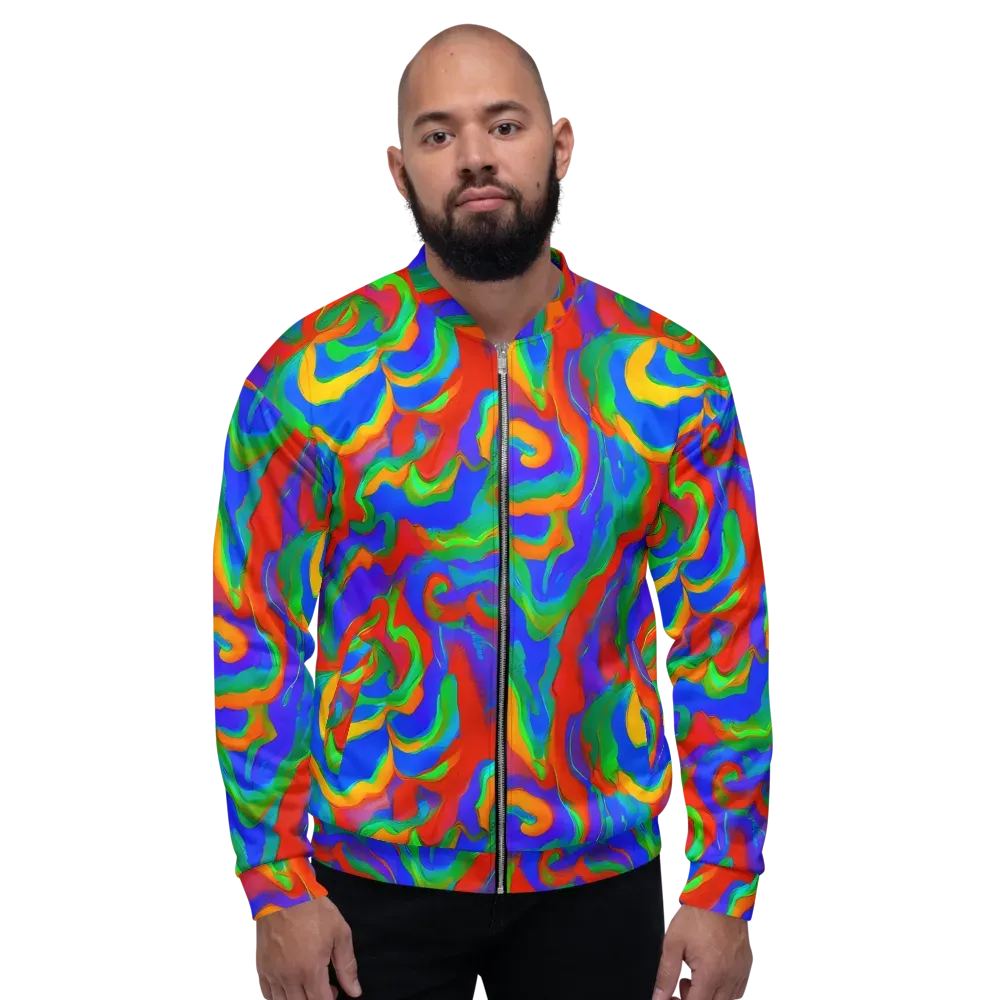 Rainbow Rapture on Bomber Jacket — Front