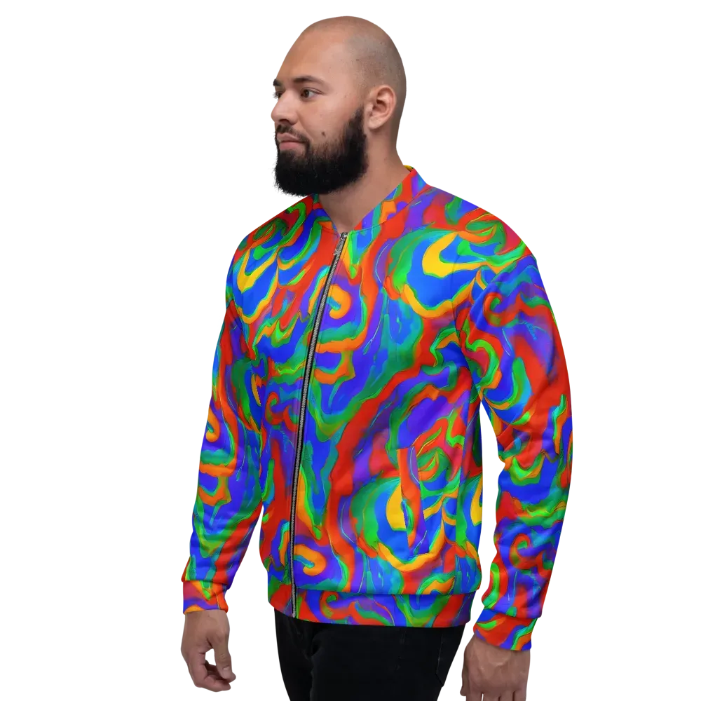 Rainbow Rapture on Bomber Jacket — Left