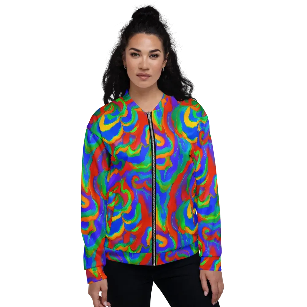 Rainbow Rapture on Bomber Jacket — Front