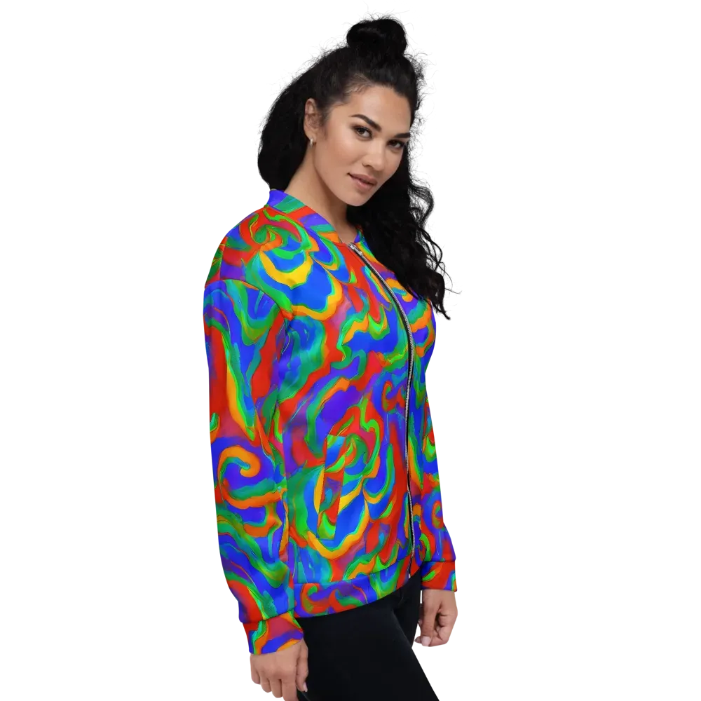 Rainbow Rapture on Bomber Jacket — Right