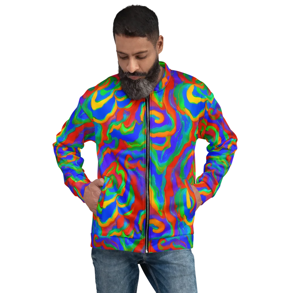 Rainbow Rapture on Bomber Jacket — Front