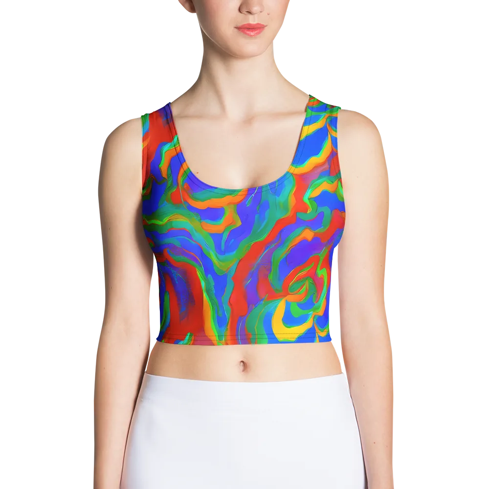 Rainbow Rapture on Crop Top — Front
