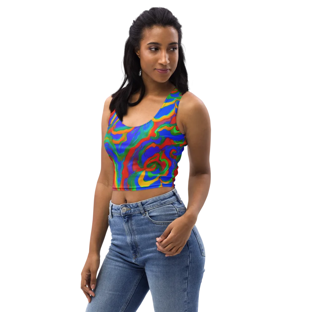 Rainbow Rapture on Crop Top — Left Front
