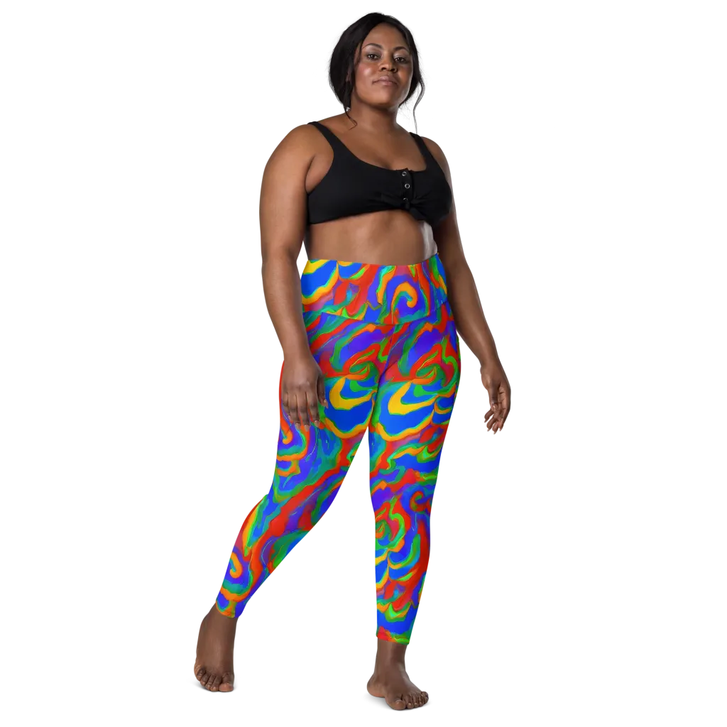 Rainbow Rapture on Leggings with Pockets — Front
