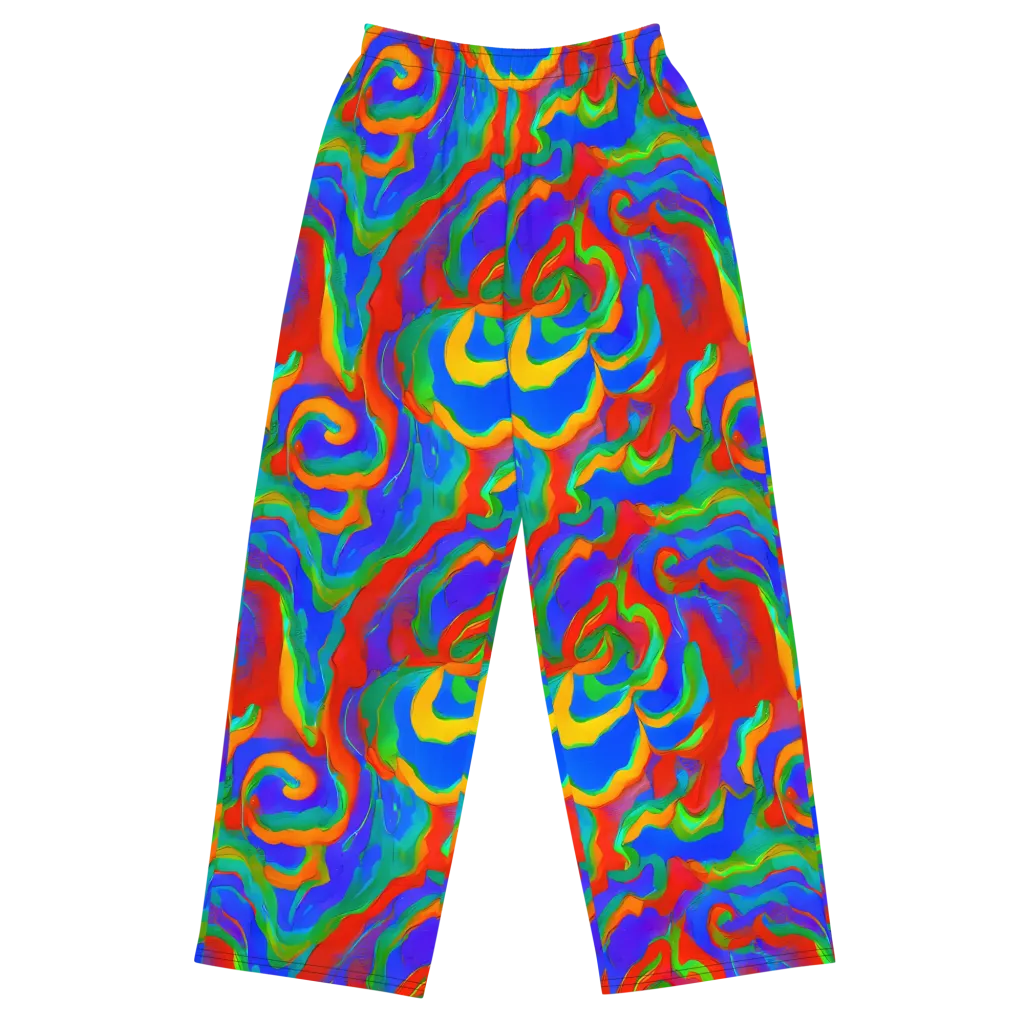 Rainbow Rapture on Wide-Leg Pants — Front