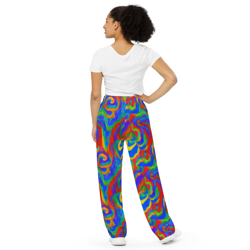 Rainbow Rapture on Wide-Leg Pants — Back