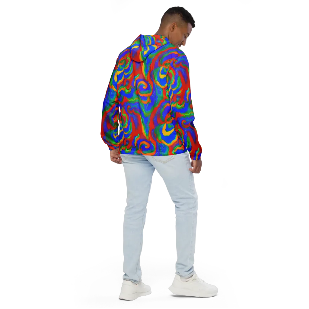 Rainbow Rapture on Men's Windbreaker — Back