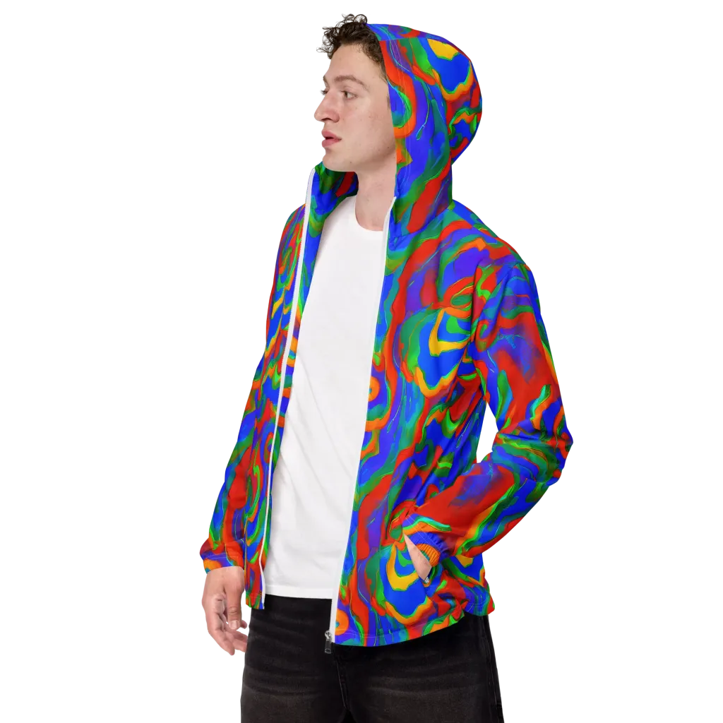 Rainbow Rapture on Men's Windbreaker — Left Front