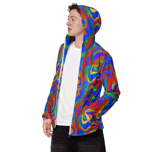 Rainbow Rapture on a Men's Windbreaker