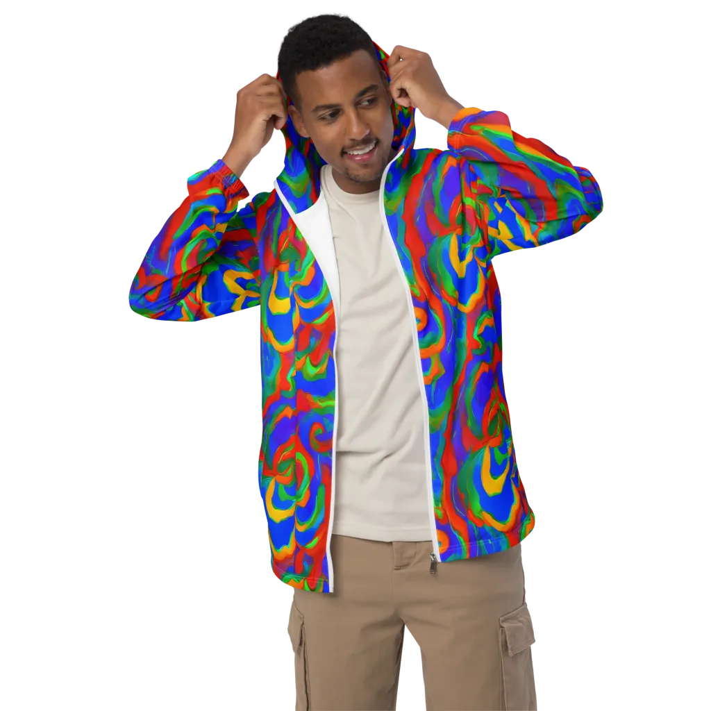 Rainbow Rapture on Men's Windbreaker — Front