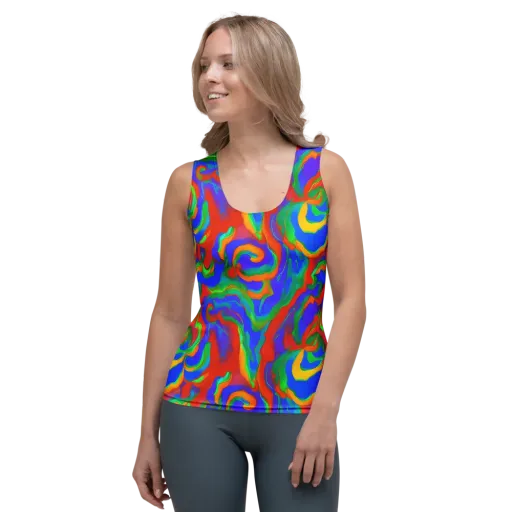Rainbow Rapture on a Women's Tank Top