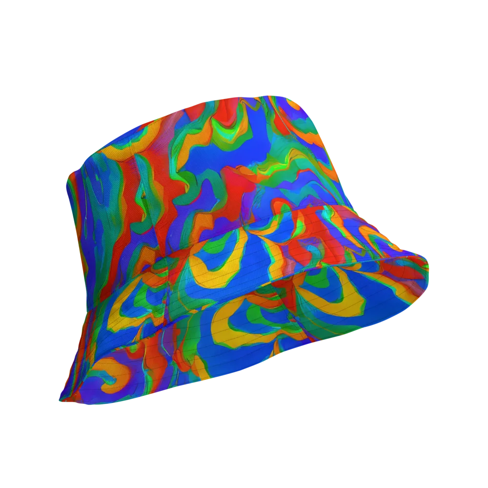 Rainbow Rapture on Reversible Bucket Hat — Product details Outside